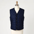 Navy quilted riding vest